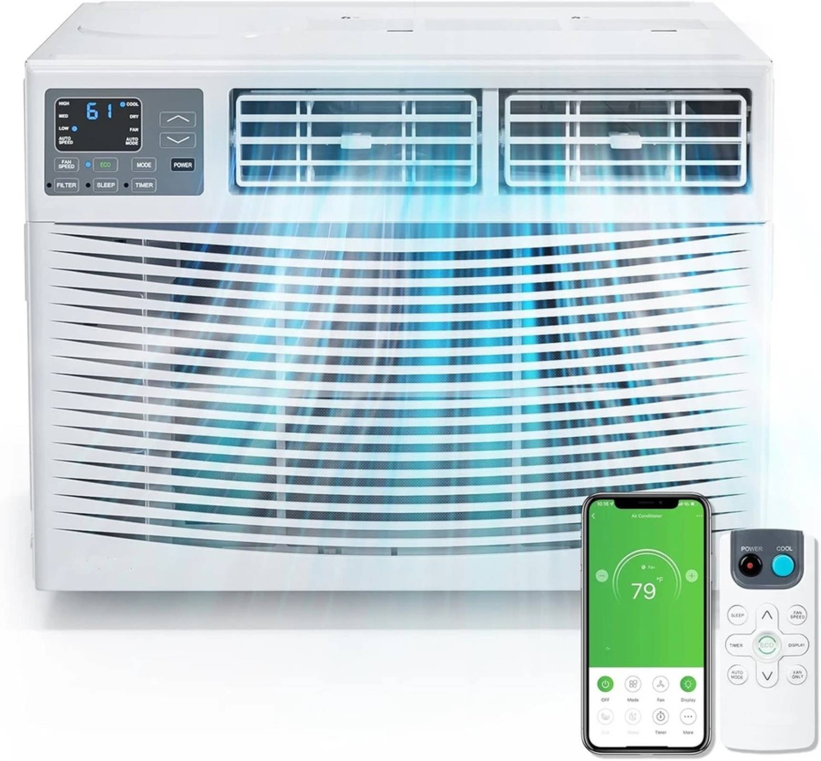 18000 BTU Wifi Window Air Conditioner, Fan-Cools, Energy Saving and Dehumidifie