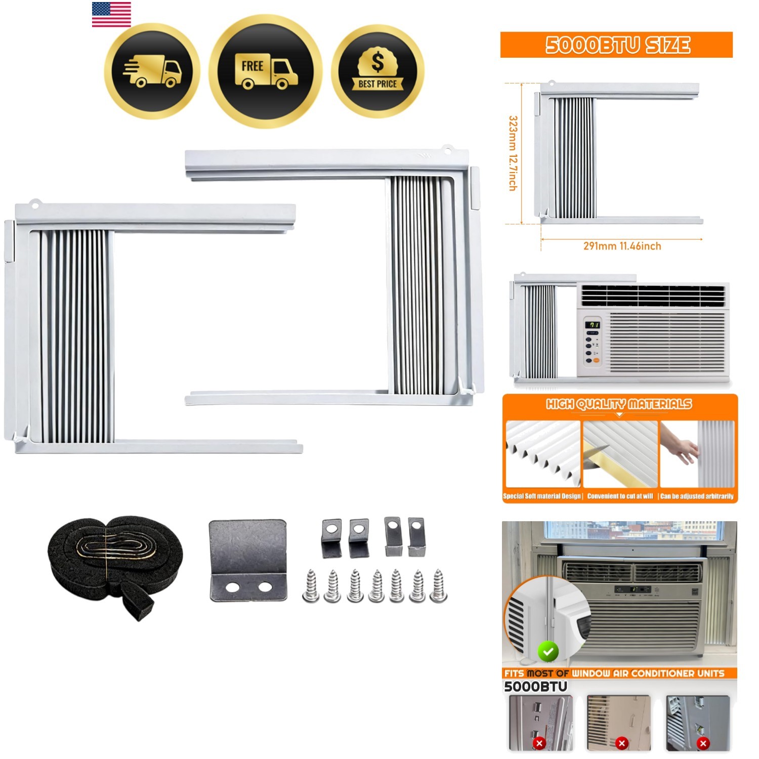 Window Air Conditioner Side Panel with Frame