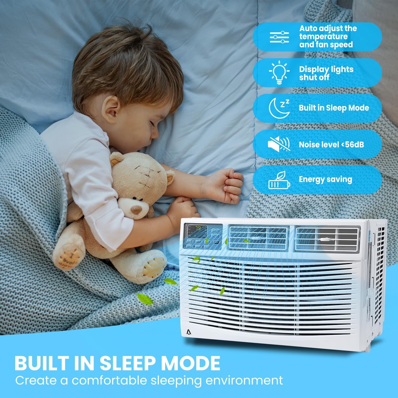 12000 BTU[WIFI APP Control]Window Air Conditioner Smart 6 Mode AC Unit w/Remote