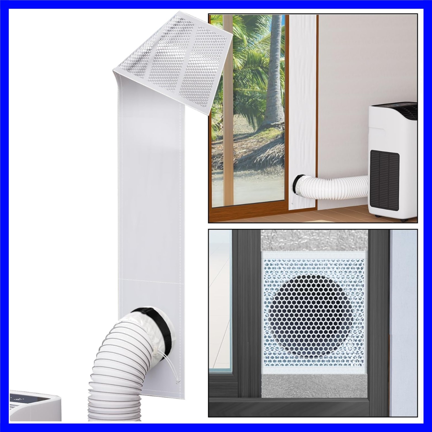 Sliding Door Vent Kit with Leaf Guard – Fits 4-5.9&Prime; Hoses, 76&Prime;-92&Prime; Size