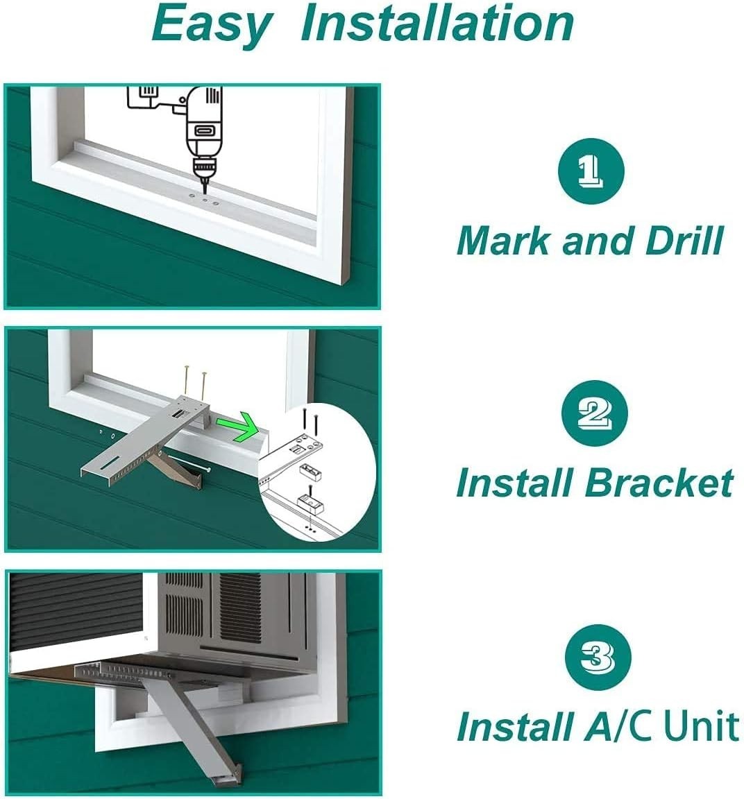 Sturdy Alloy Steel A/C Support Bracket – Fast Indoor Installation, No Damage!
