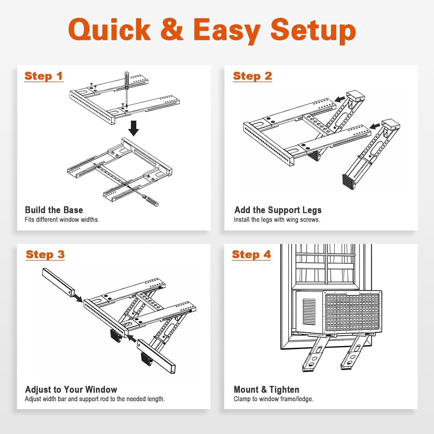 Window Air Conditioner Support Bracket No Drill Heavy Duty