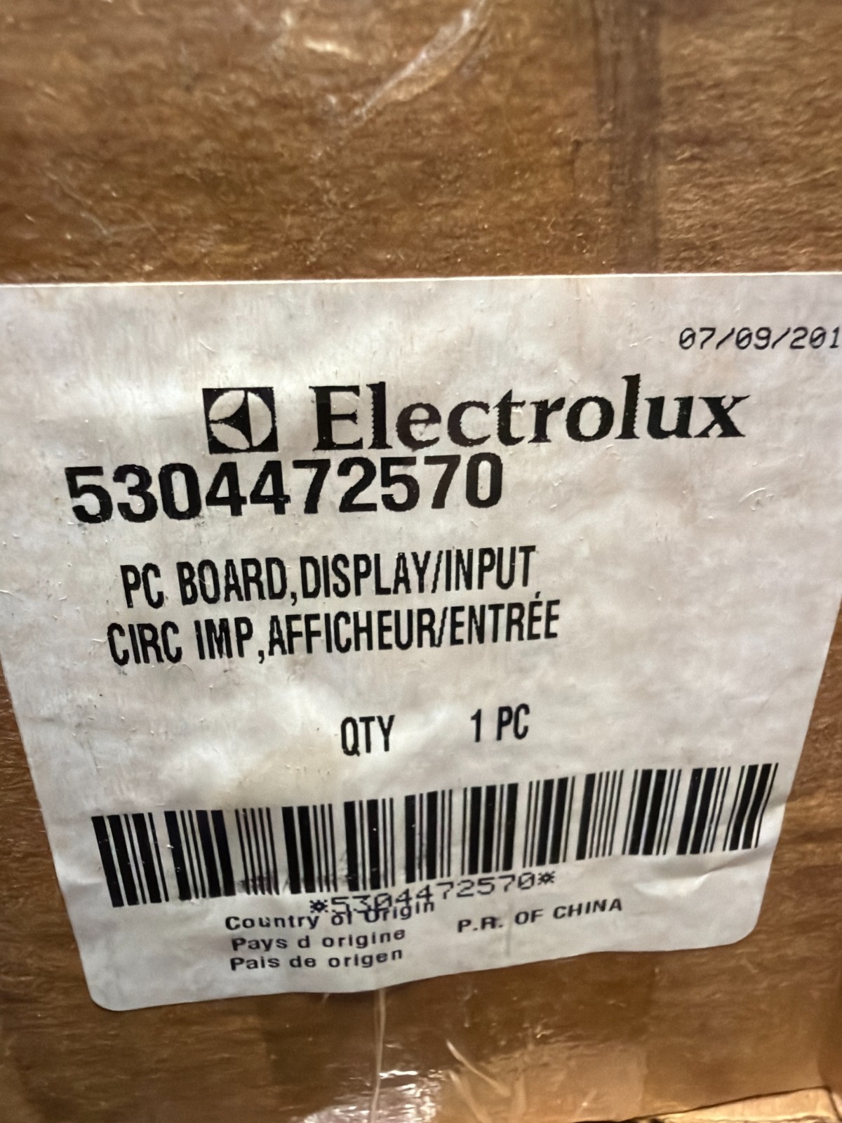 Genuine OEM Electrolux 5304472570 Room Air Conditioner Power Control Board Assy