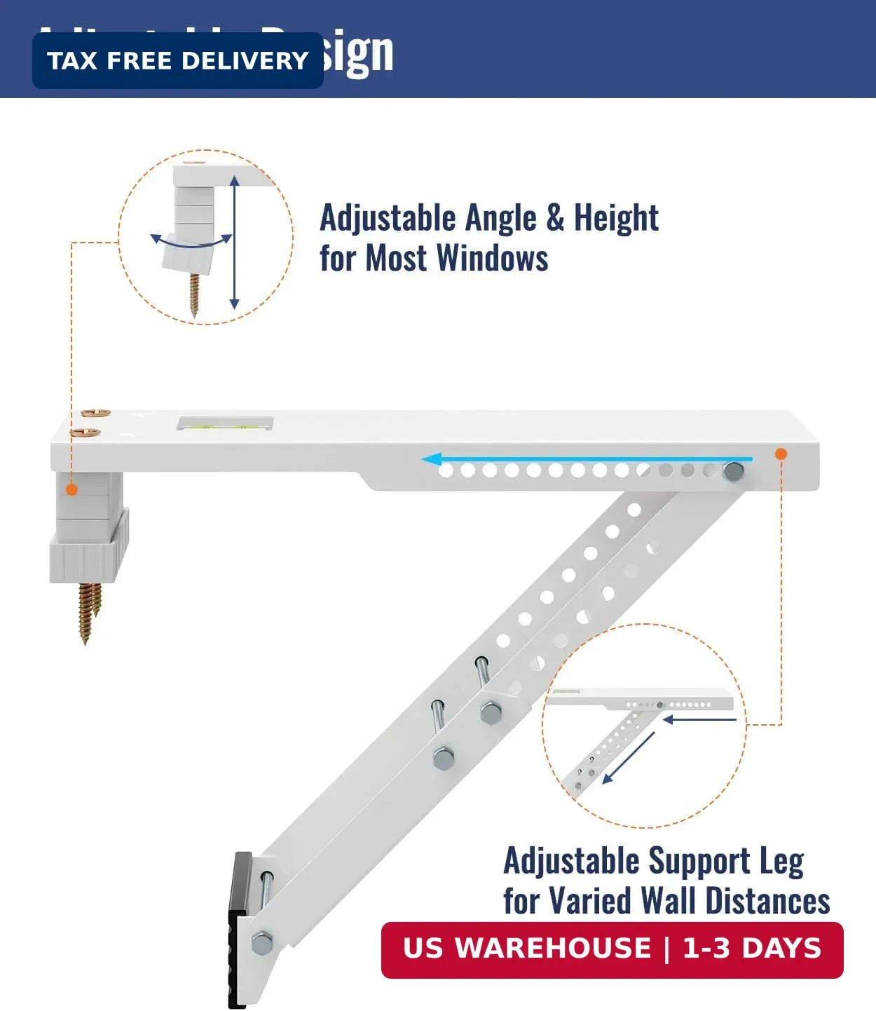 Air Conditioner Support Bracket, Heavy Duty Window AC Bracket Universal F