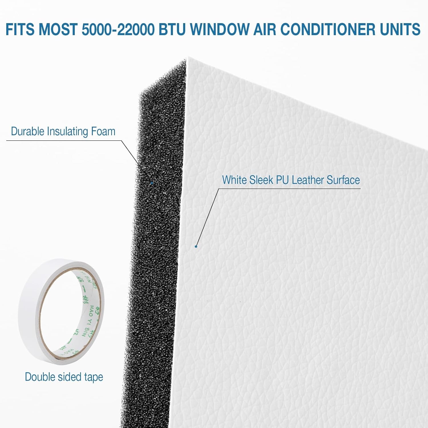 Air Conditioner Window Kit 2 Pack AC Side Panels Foam Insulation Seals