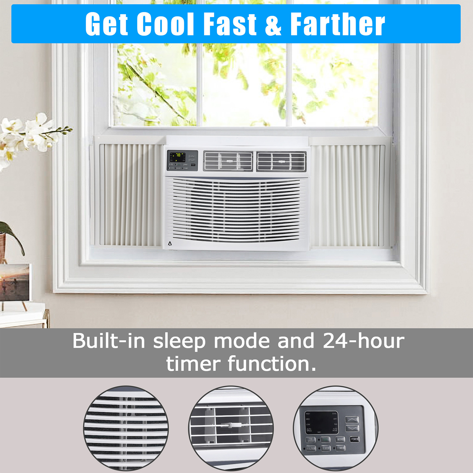 10000 BTU Window Air Conditioner Window AC Unit for Bedroom Office Cooling
