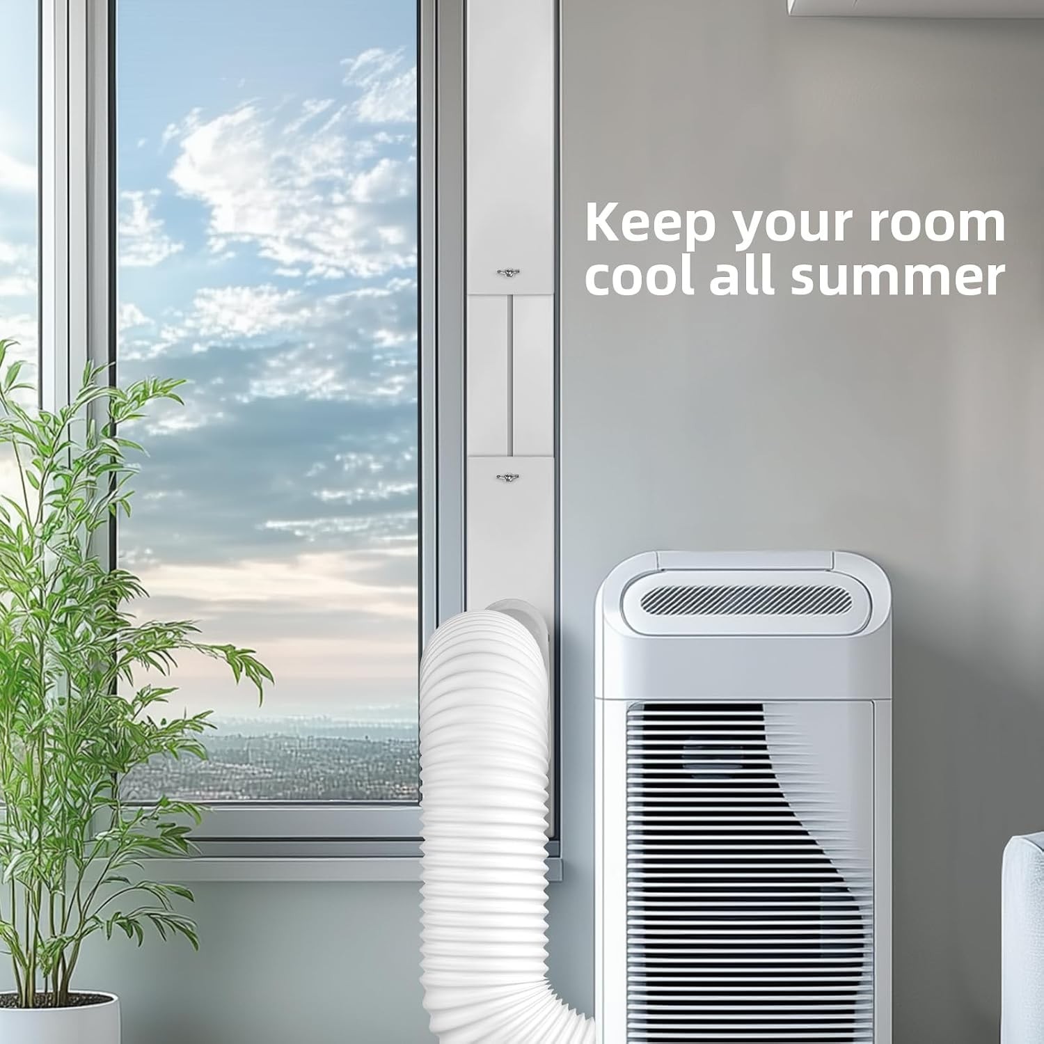 Portable Air Conditioner Window Kit Universal Window Seal AC Vent Kit 5.9in Hose