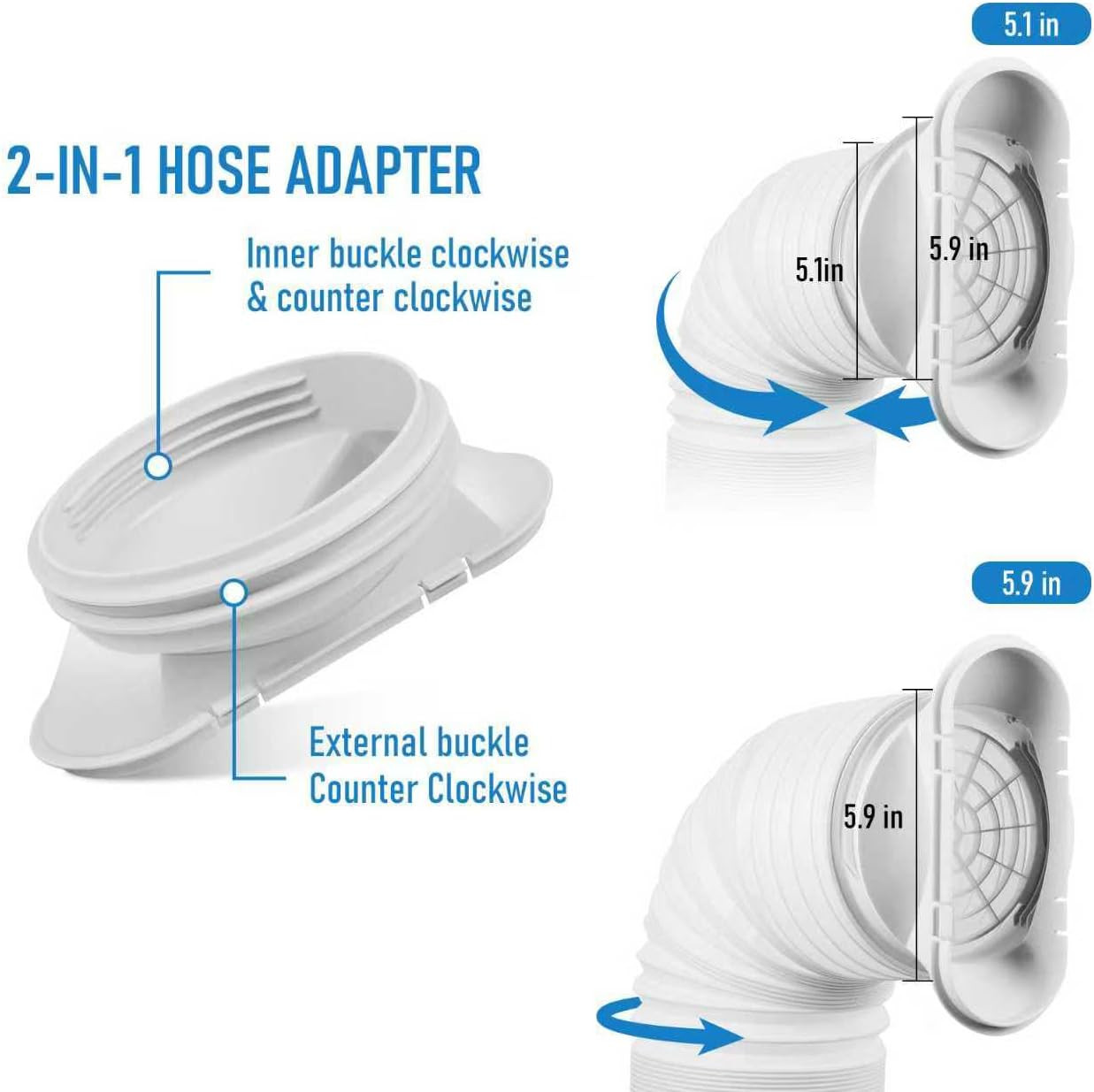 Portable Air Conditioner Window Vent Kit with 5.9&Prime; Exhaust Hose | Portable AC Se