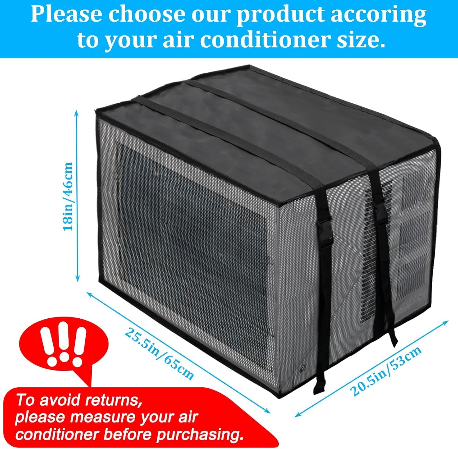 Waterproof Window AC Cover – 25.5Wx20.5Dx18H, Air Insulation & Dust Protection
