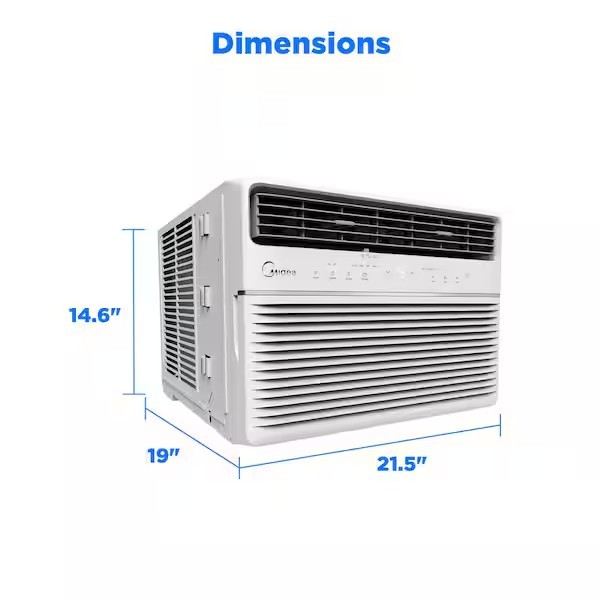 MIDEA 12000 BTU SmartCool Window AC Cools up to 550 sq. ft. with Remote,