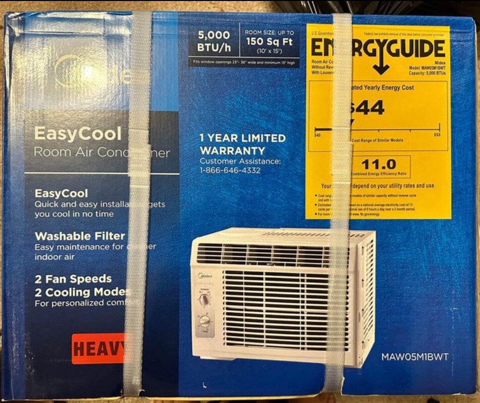 Midea 5,000 BTU EasyCool Small Window Air Conditioner – Cool up to 150 Sq. Ft…