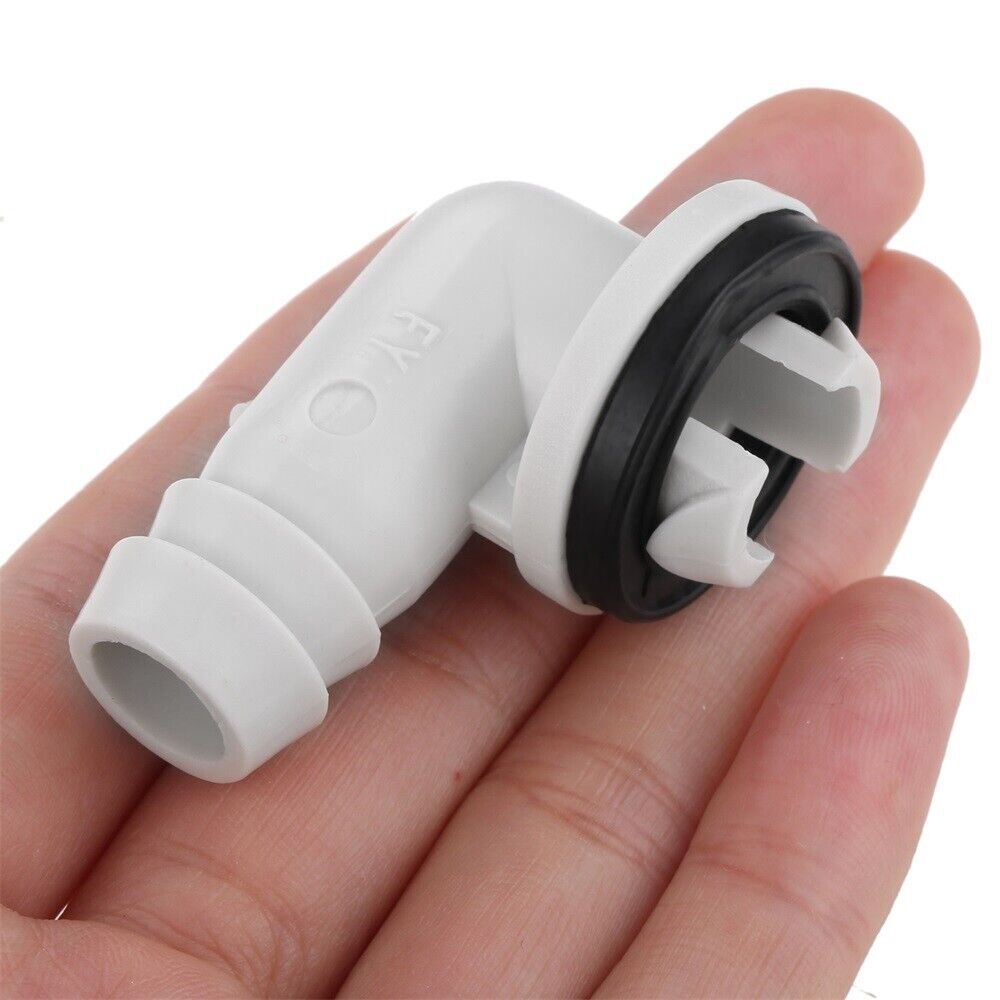 Plastic Air Conditioner AC Drain Hose Connector Elbow Fitting&Rubber Ring Kit 8x