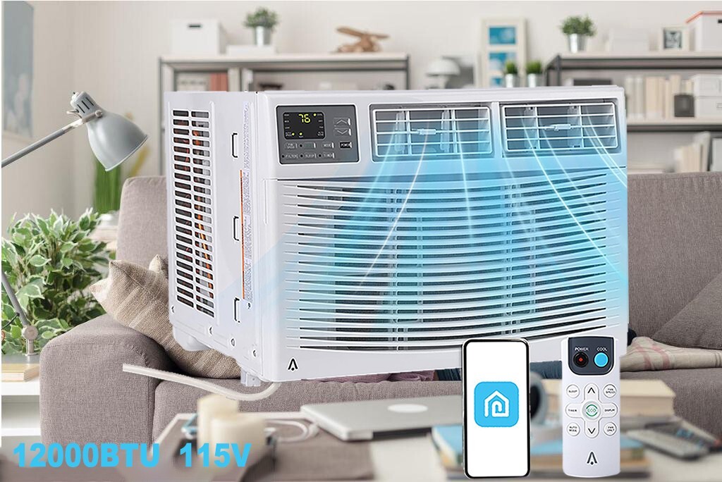 12000 BTU[WIFI APP Control]Window Air Conditioner Smart 6 Mode AC Unit w/Remote