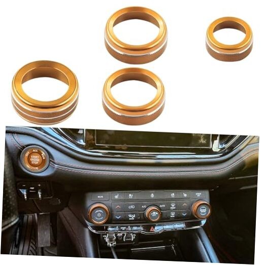 Air Conditioning Knob Cover for Dodge Durango Accessories 2021-2024 2025 Orange