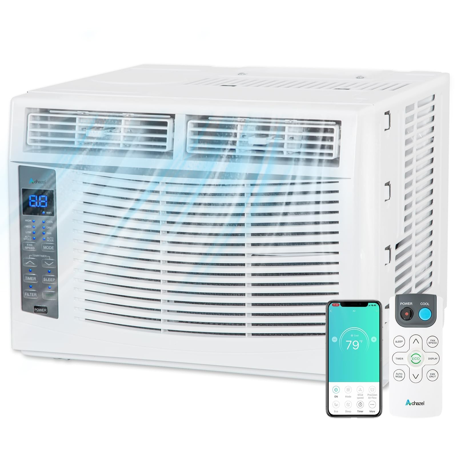 ACHAZEL WiFi Enabled 6,000 BTU Window Air Conditioner, Smart Window AC Unit