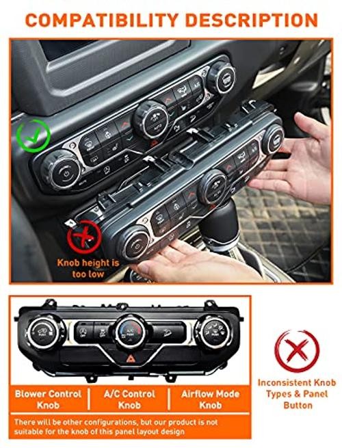 HVAC Climate Control Panel Knob Trim Kit & Light Control Switch Cover, Air