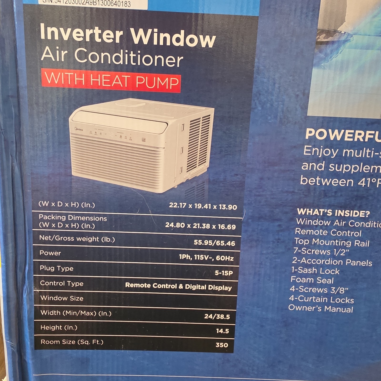 Midea 8,000 BTU Smart Inverter Air Conditioner Window Unit 8,000 BTU with Heat