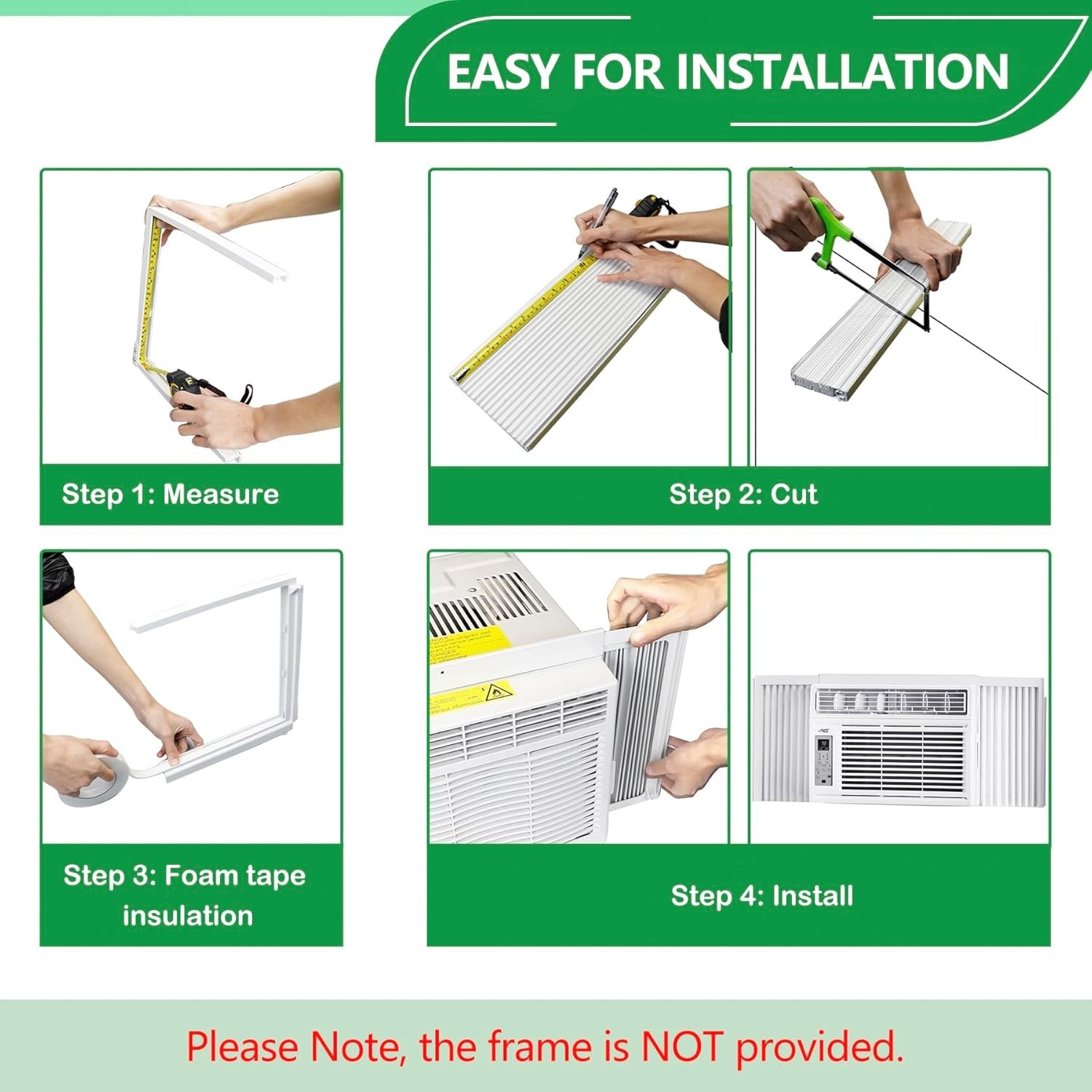 Window Air Conditioner Side Panels, Double Layers Insulation Window AC Side