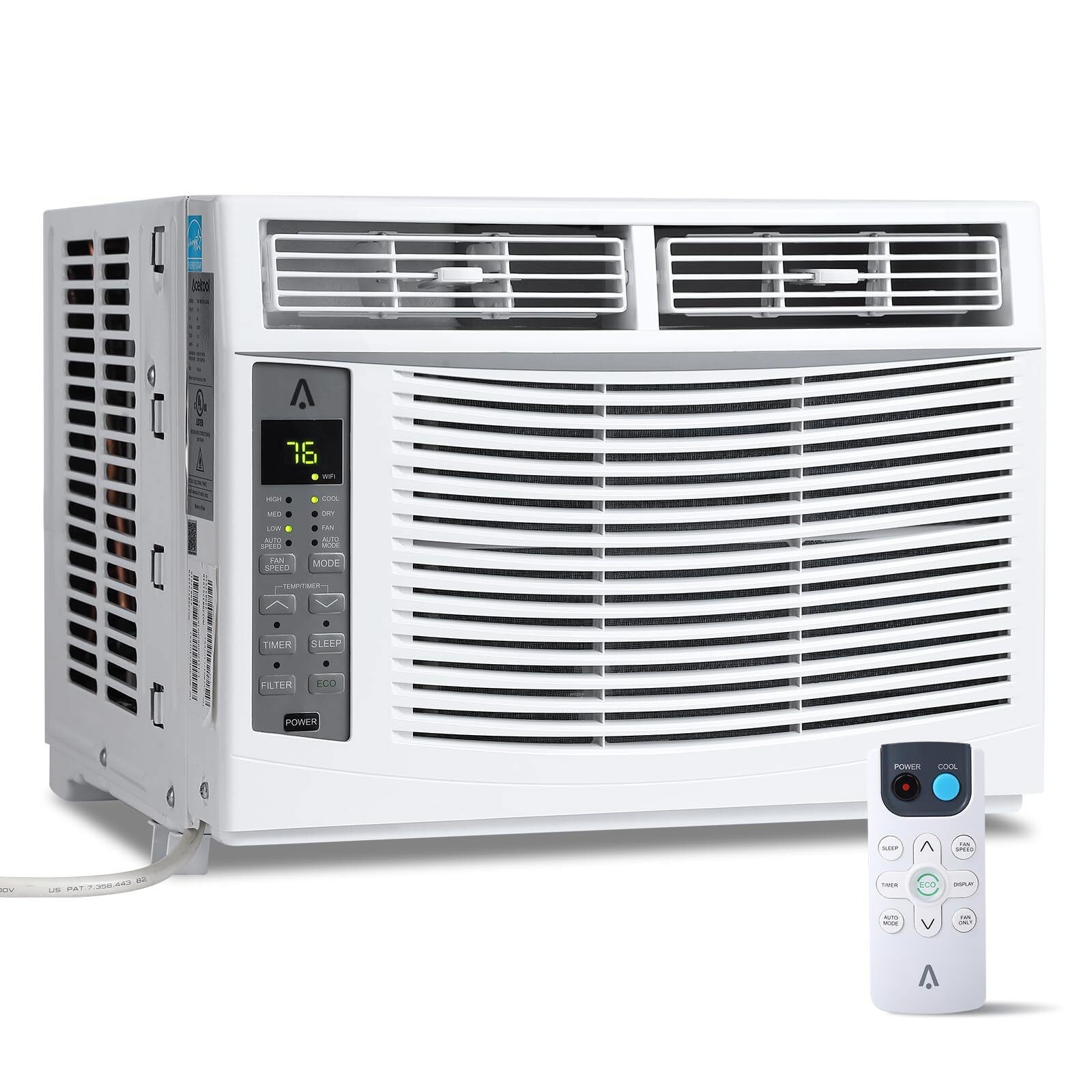6000 BTU Window Air Conditioner Efficient Cooling for 250 Sq.Ft 3 Fan Speeds