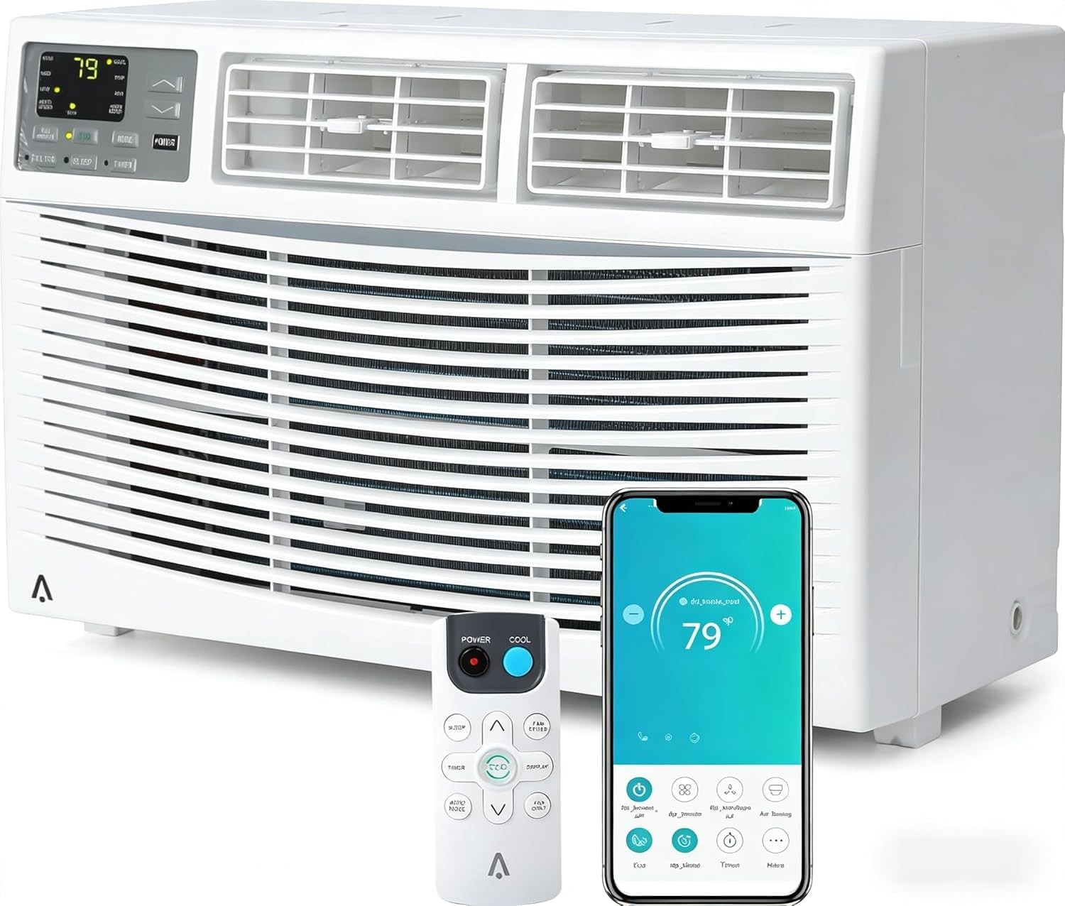 8000 BTU Window Air Conditioner Cools Up to 350 Sq. Ft., 3-In-1 WiFi Window AC