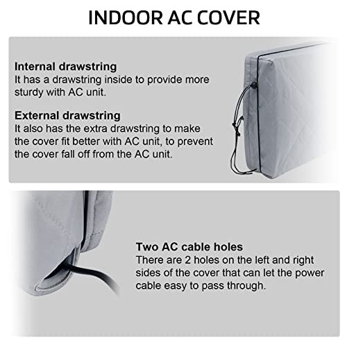 2 Pack Indoor Outdoor Window Air Conditioner Cover Adjustable Window AC Medium
