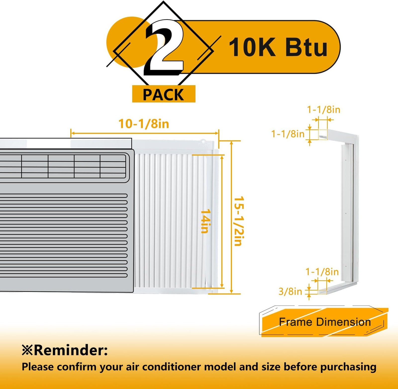 LBG Products Window Air Conditioner Side Panel and Frame Set,AC Accordion Fil…