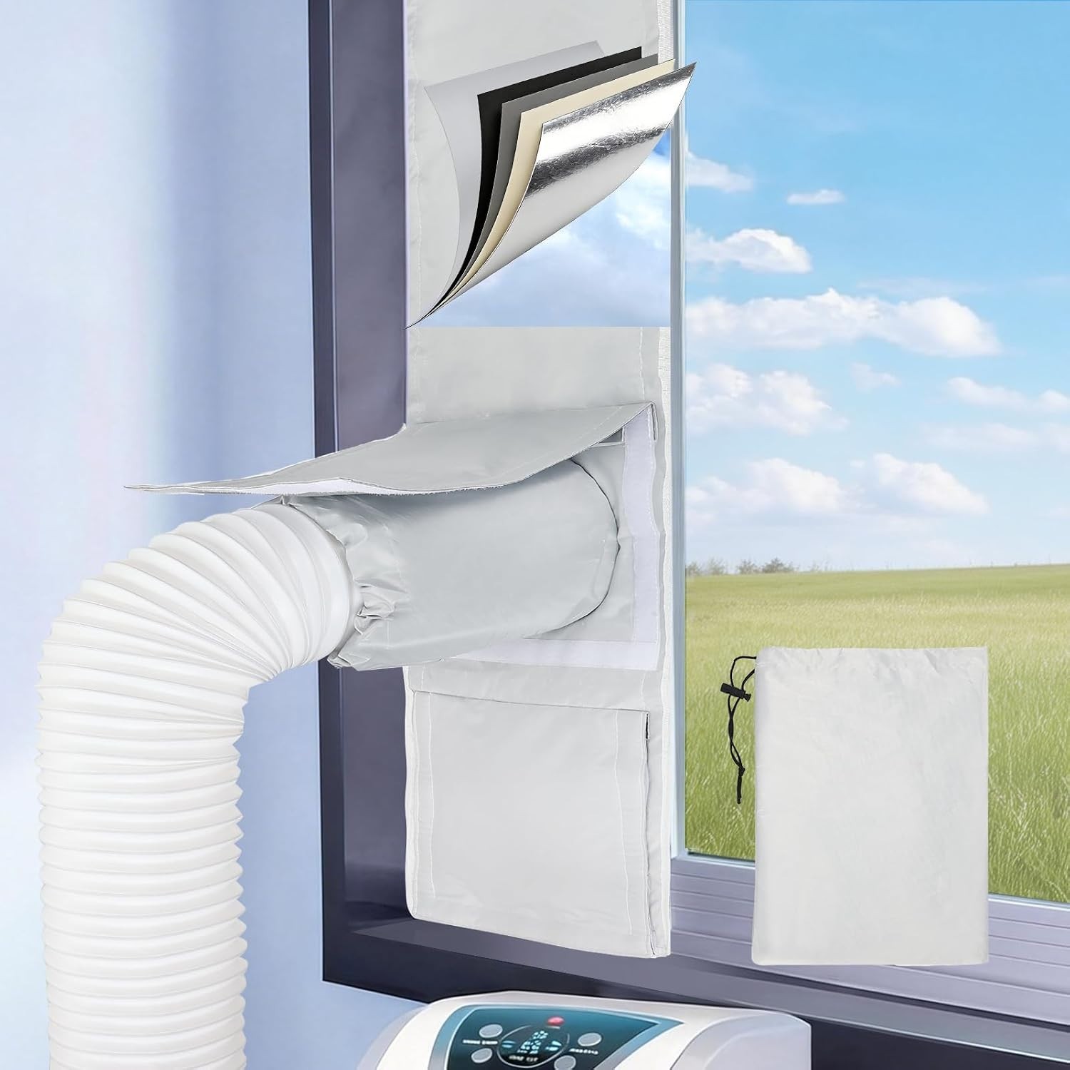 Window Seal Kit for Portable Air Conditioner Sliding Windows 11x64inch | Dual…