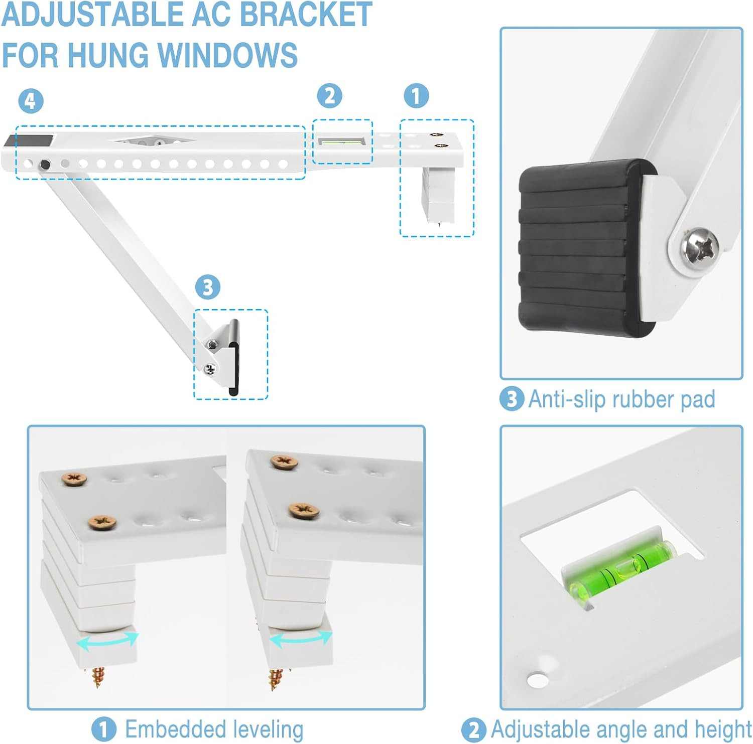 HOXHA Window AC Bracket, Universal Window Air Conditioner Support Bracket, Heavy