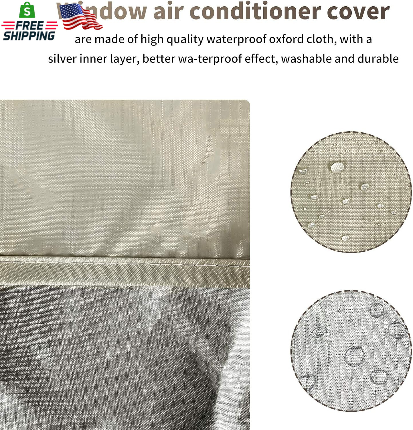 Window Air Conditioner Cover L 27&Prime;W X 23&Prime;D X 18&Prime;H Beige