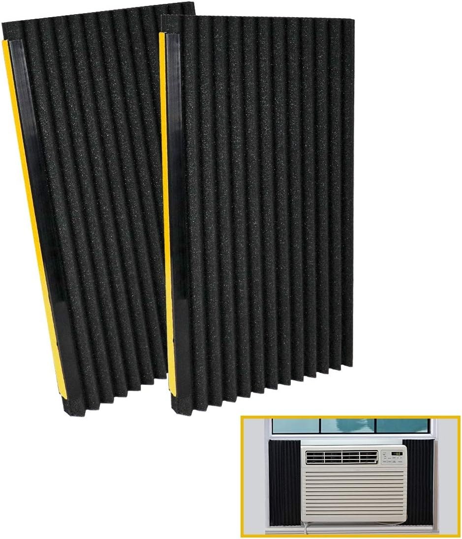 Comfort & Efficiency: 2-Pack Black Insulation Panels for Window AC Units, 17&Prime;x9&Prime;