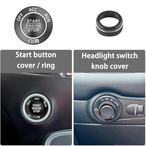 Air Conditioning Knob Cover for Dodge Durango Accessories 2021-2024 2025 Black