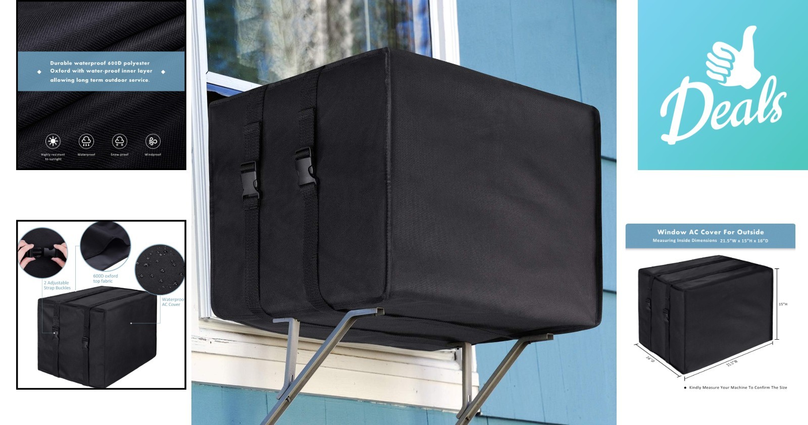 Waterproof Outdoor AC Cover 21.5W x 15H x 16D – Winter Protection