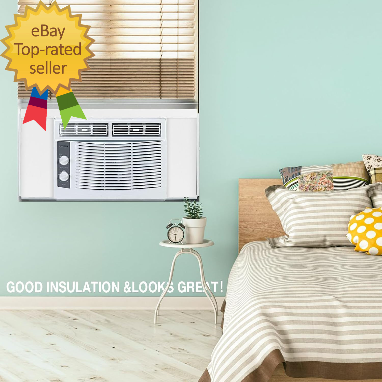 Window Air Conditioner Foam Side Panel 2 Pcs Insulated AC Panel Kit White 17&Prime;×9&Prime;