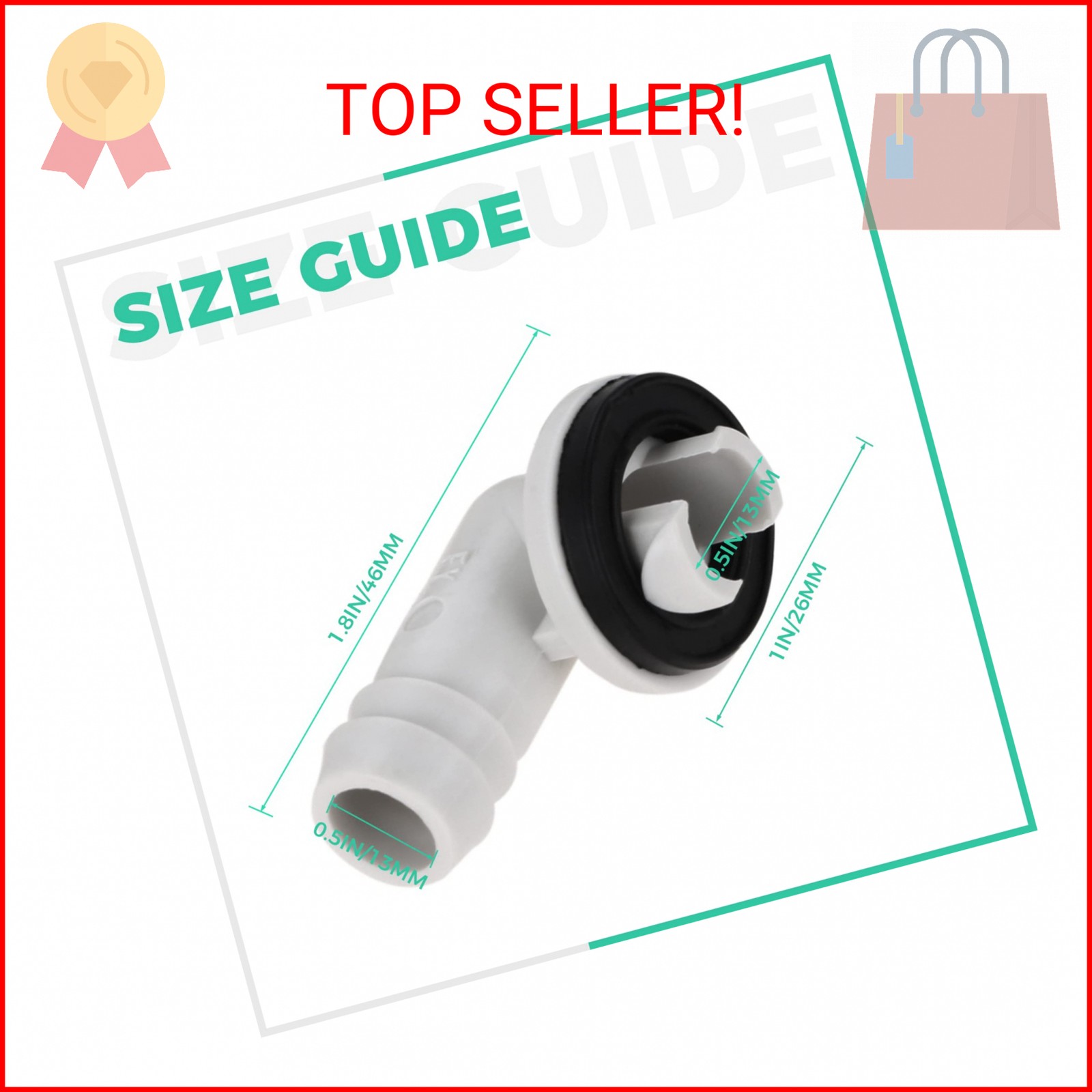 MOOTVGOO 4PCS 0.6Inch 15mm Air Conditioner Drain Hose Connector Elbow