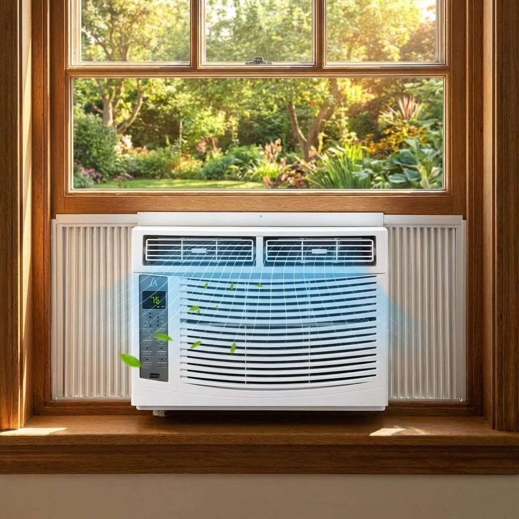 6000 BTU Window Air Conditioner 250 sq.ft. AC Unit 24H Timer with Remote Control