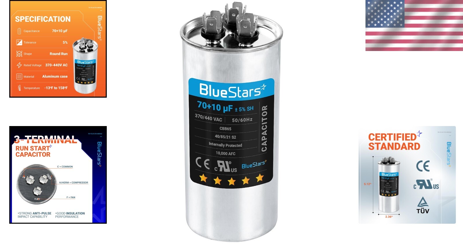 High-Quality 70+10 µF Dual Run Capacitor for AC Units – Easy DIY Solution
