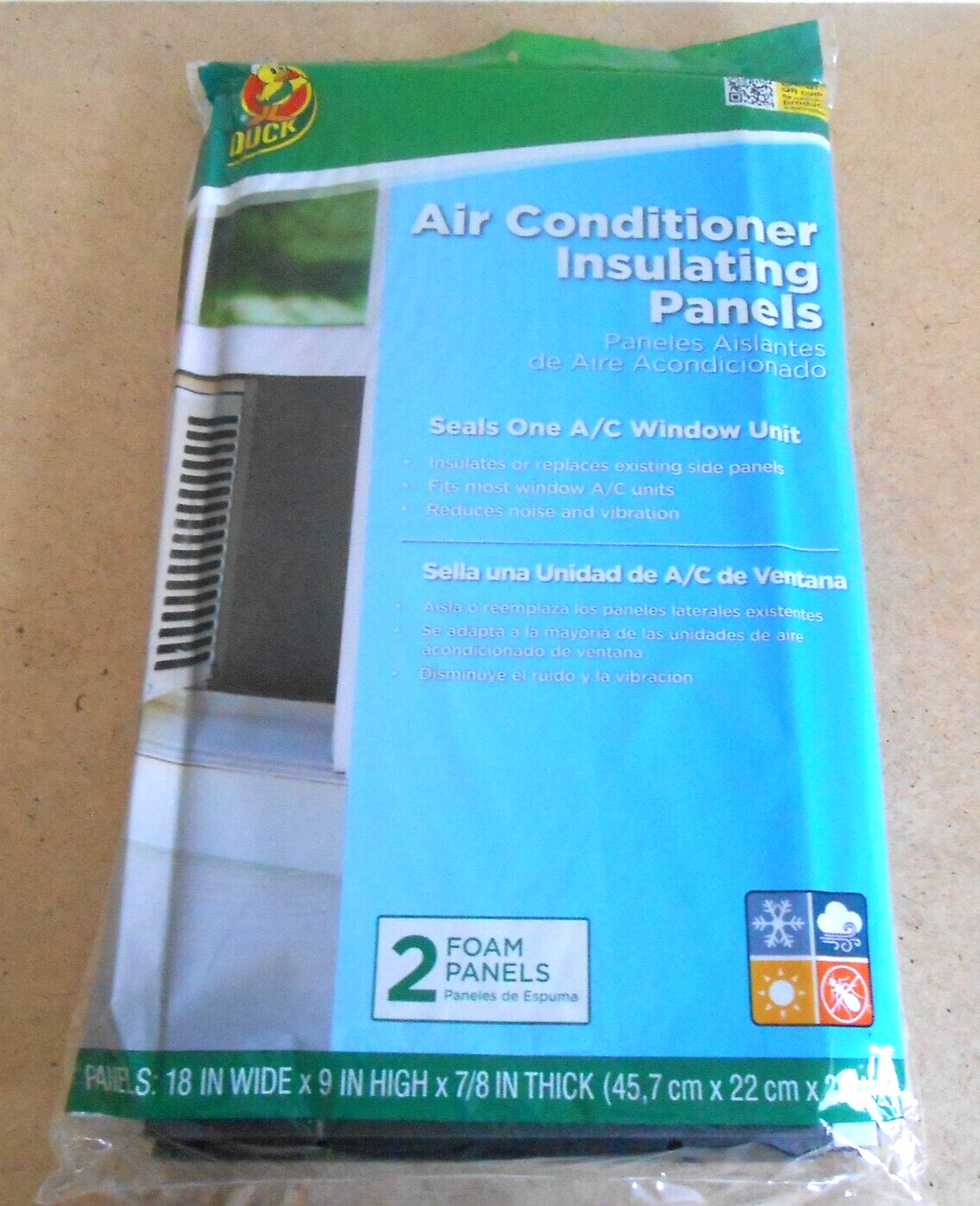 Foam Window Air Conditioner Insulating Panels 18 in. x 9 in. (Duck Brand)…….