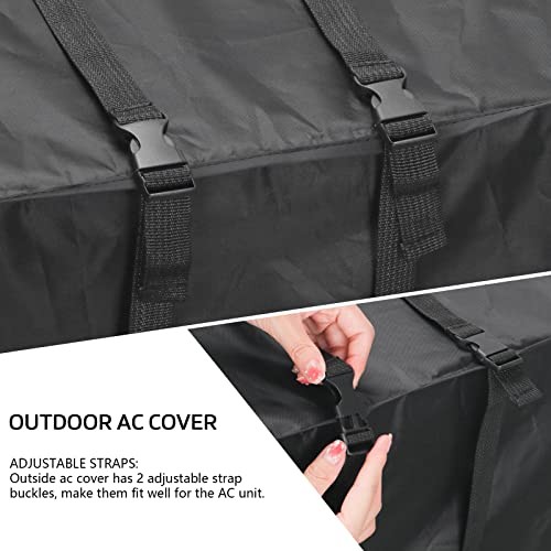 2 Pack Indoor Outdoor Window Air Conditioner Cover Adjustable Window AC Medium