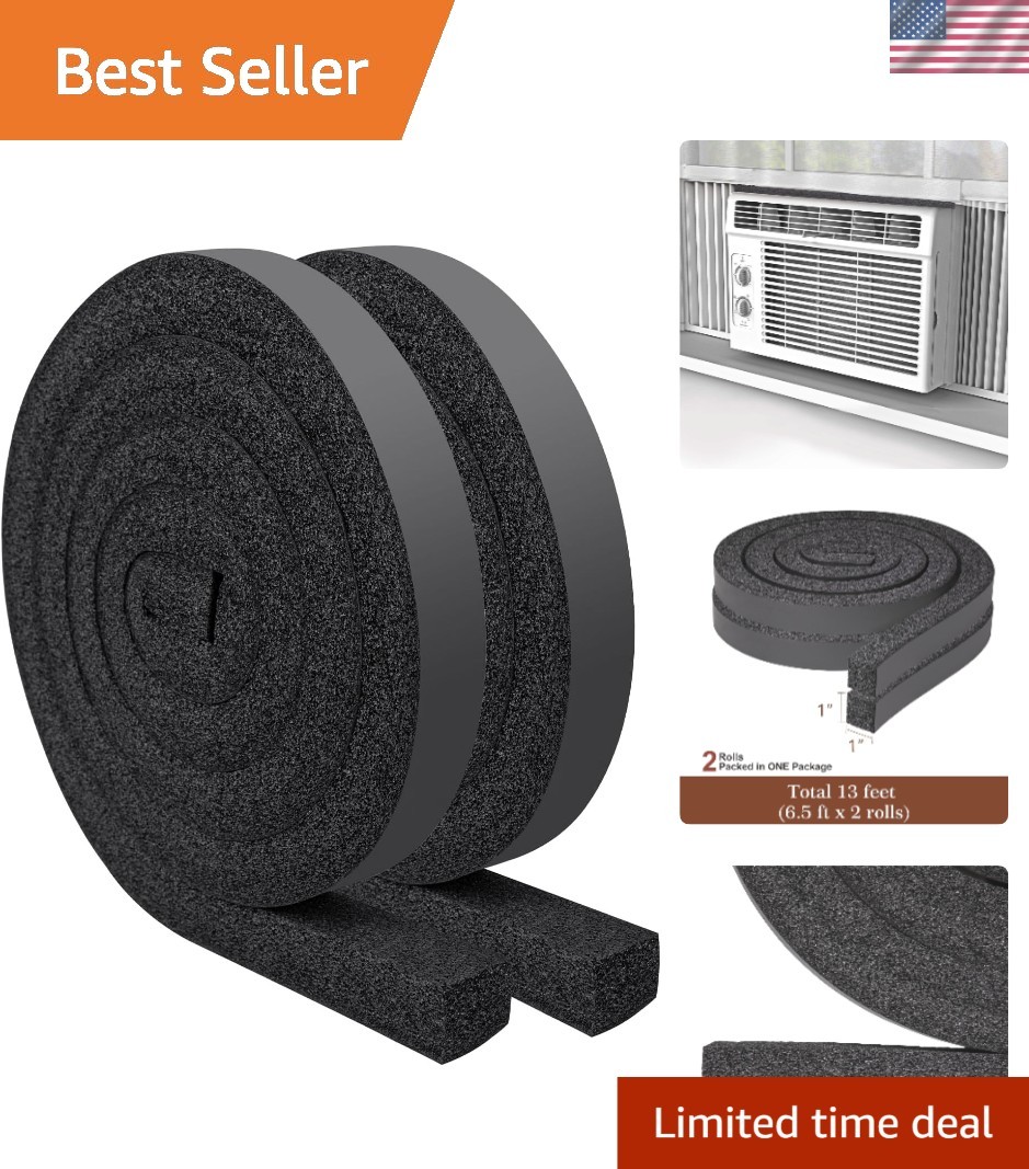 High Resilience Foam Insulation Strip – 1x1x13ft AC Seal for Draft Protection