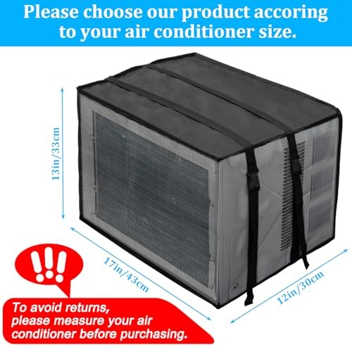 Newest Design Mesh Window Air Conditioner Cover Outdoor, 17Wx12Dx13H Black