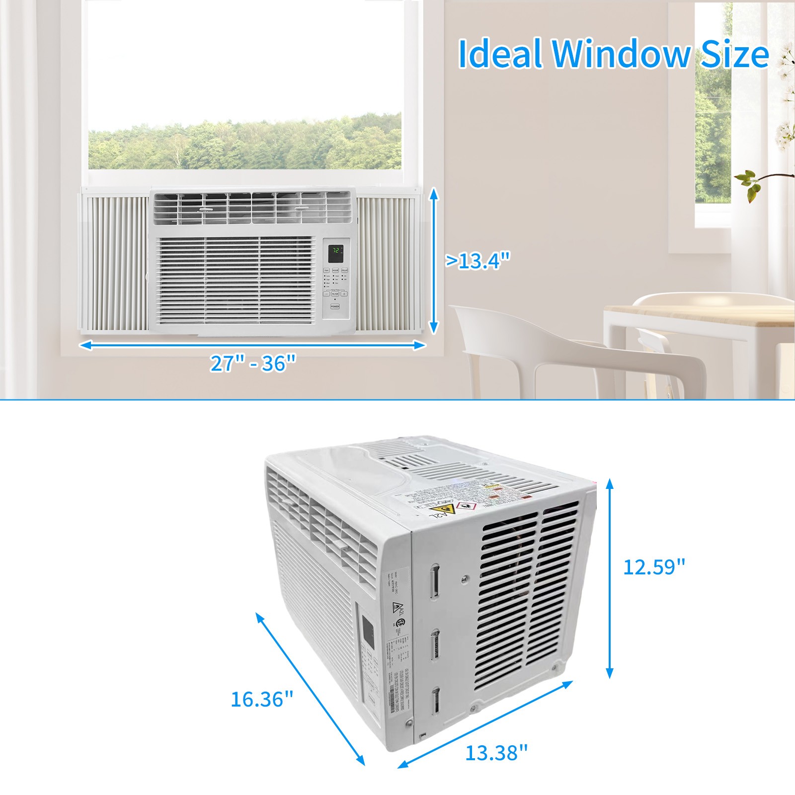 6000 BTU AC Window Air Conditioner With LED Disaply & Remote Control 250 sq.ft