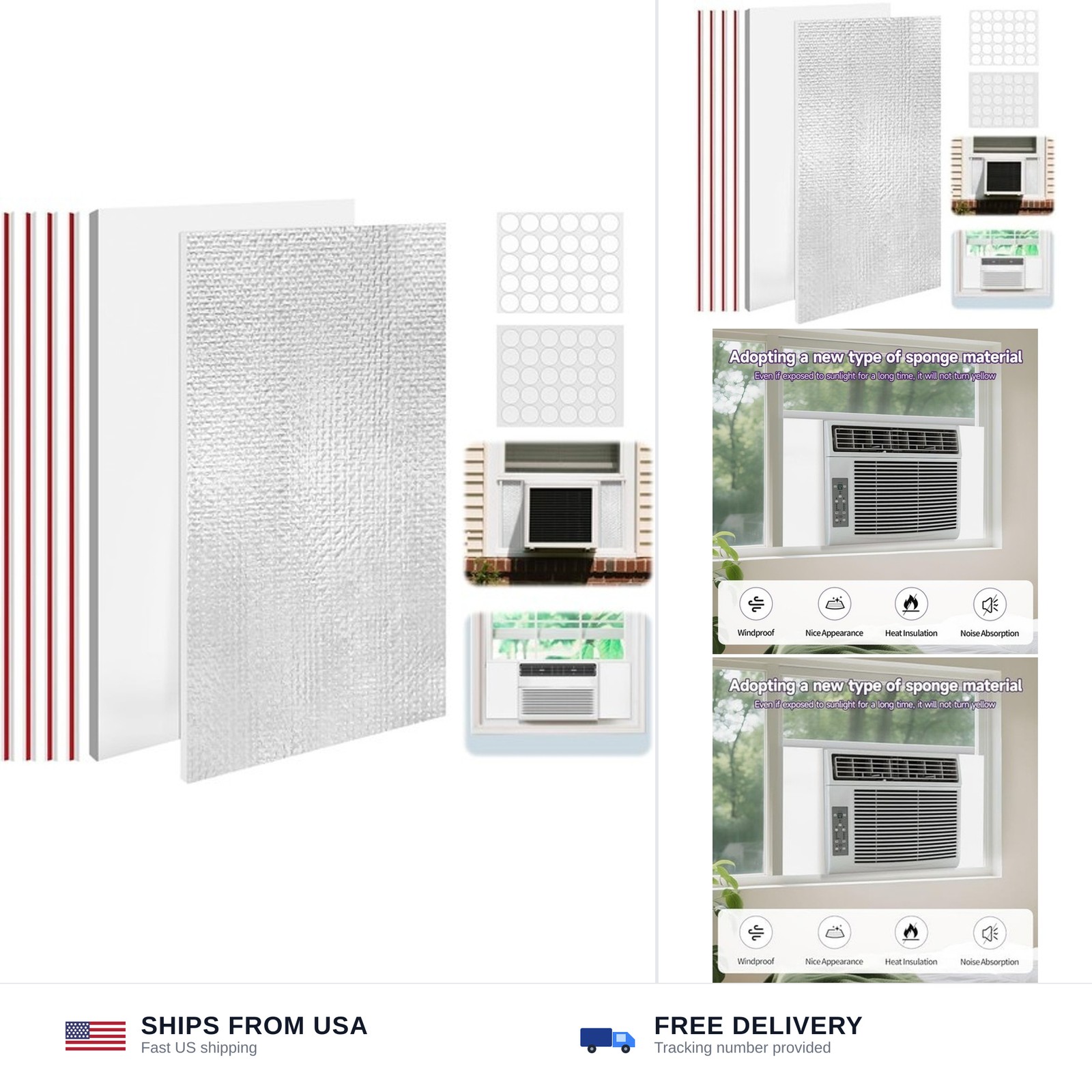 Window Air Conditioner Insulated Foam Panels, Air Conditioner Window Seal Kit…