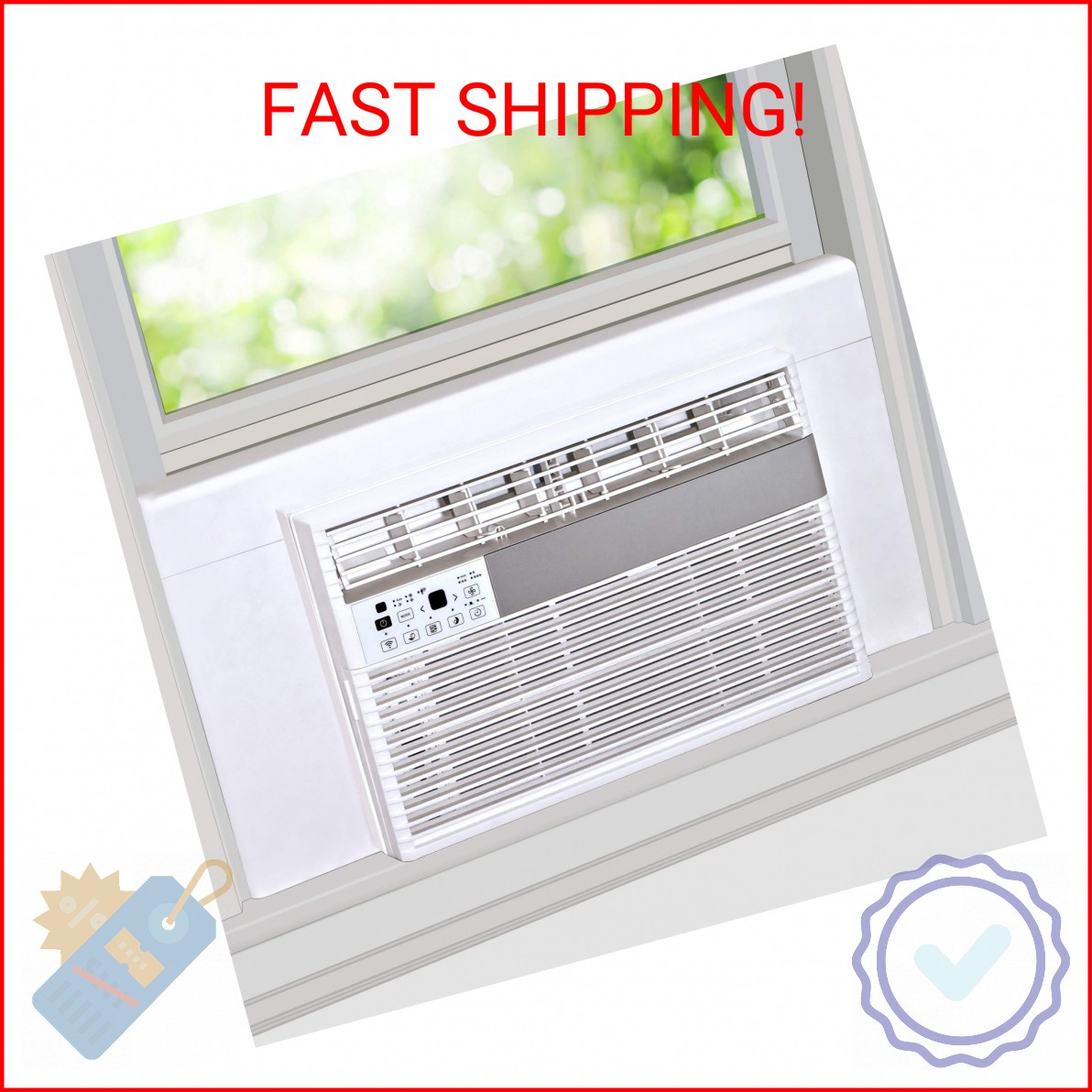 Breeze Stop Surround Insulation Side Panels White for Window AC Unit Indoor Air