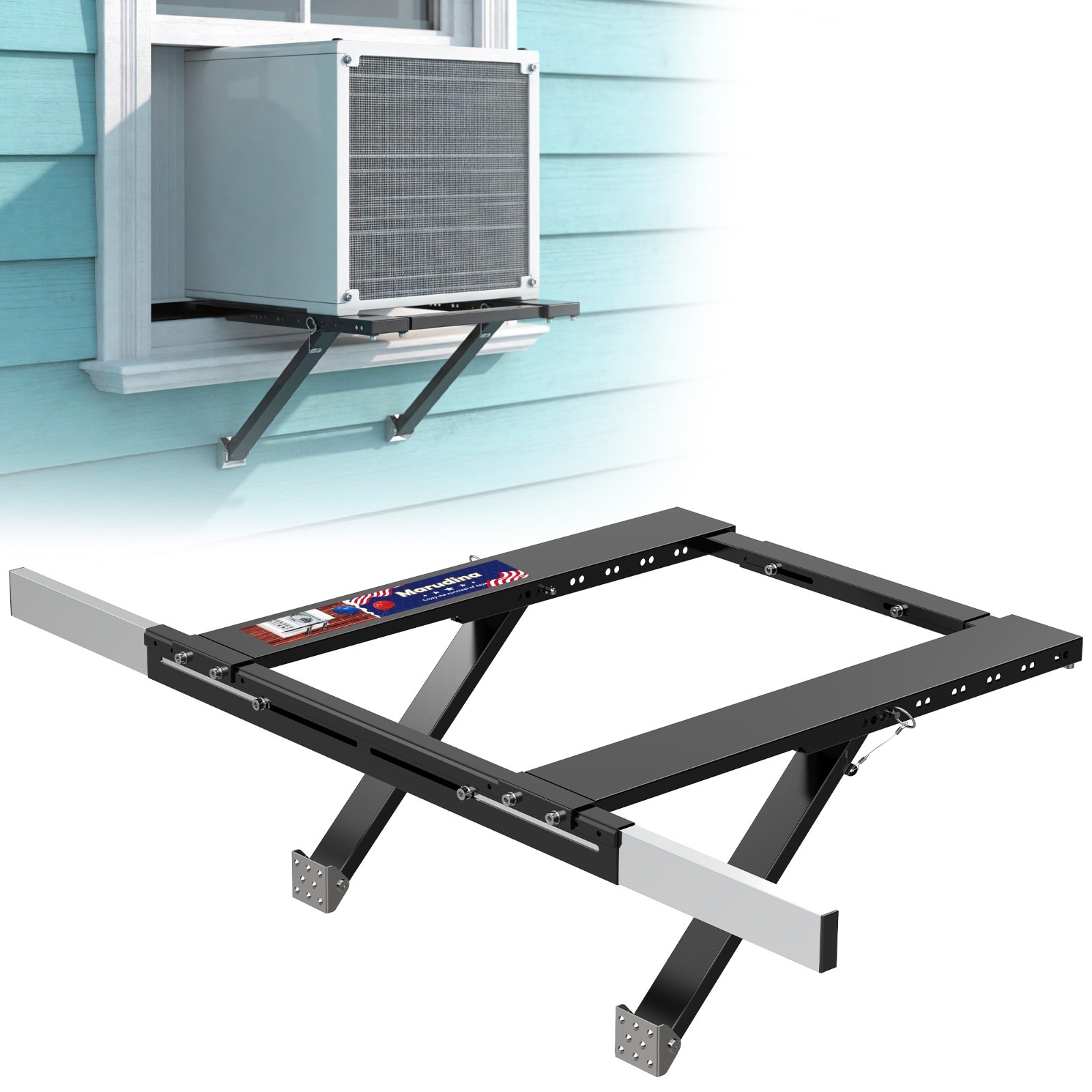 No-Drill Window AC Bracket,Adjustable Heavy-Duty Air Conditioner Support Bracket