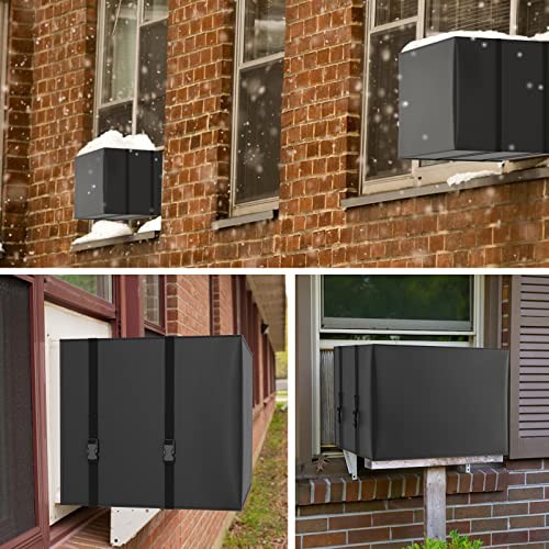 2 Pack Indoor Outdoor Window Air Conditioner Cover Adjustable Window AC Medium