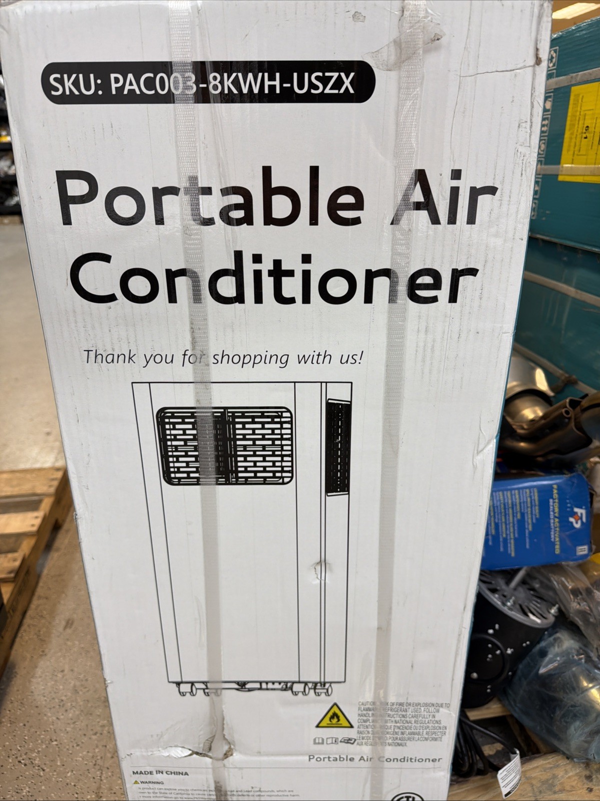 PAC003-8K Portable Air Conditioners, White 8,000 BTUs