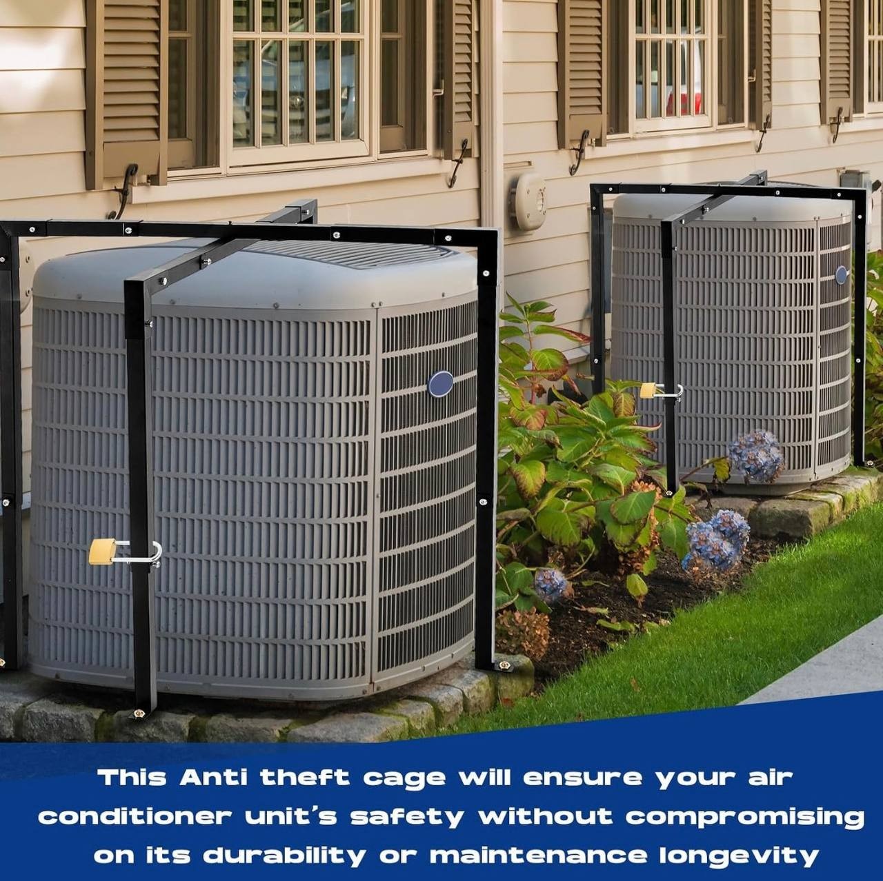 MorningRo AC Security Cage for Round/Square Air Conditioner Adjustable 29-46”