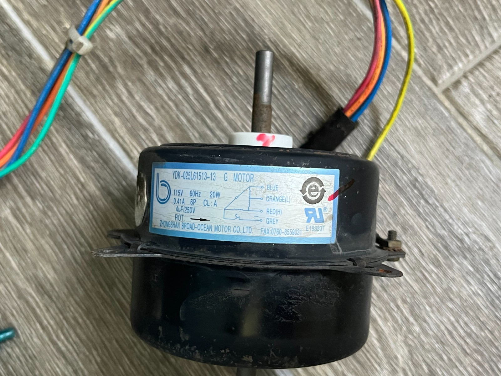 Haier AC Unit Air Conditioner Fan Motor AC-4550-300 YDK-025L6513-13 TESTED #7