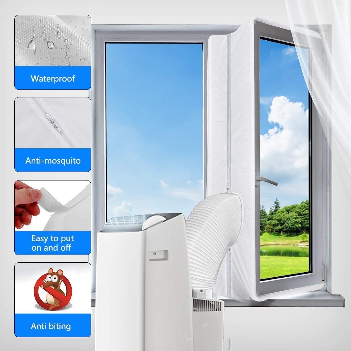 Innovative Zippered Air Exchange Guard for Windows – Fits Up to 158 Inches