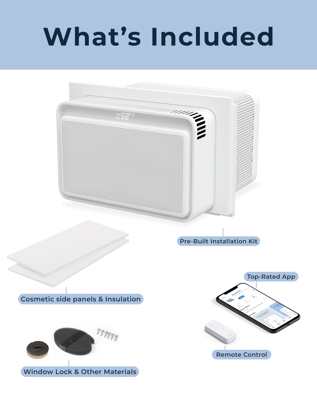Windmill Window Air Conditioner Quiet & Smart, Easy Install, VoiceEnabled, R…
